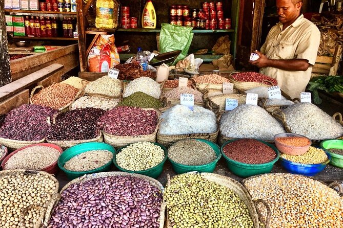 Spice market in Zanzibar with fresh spices