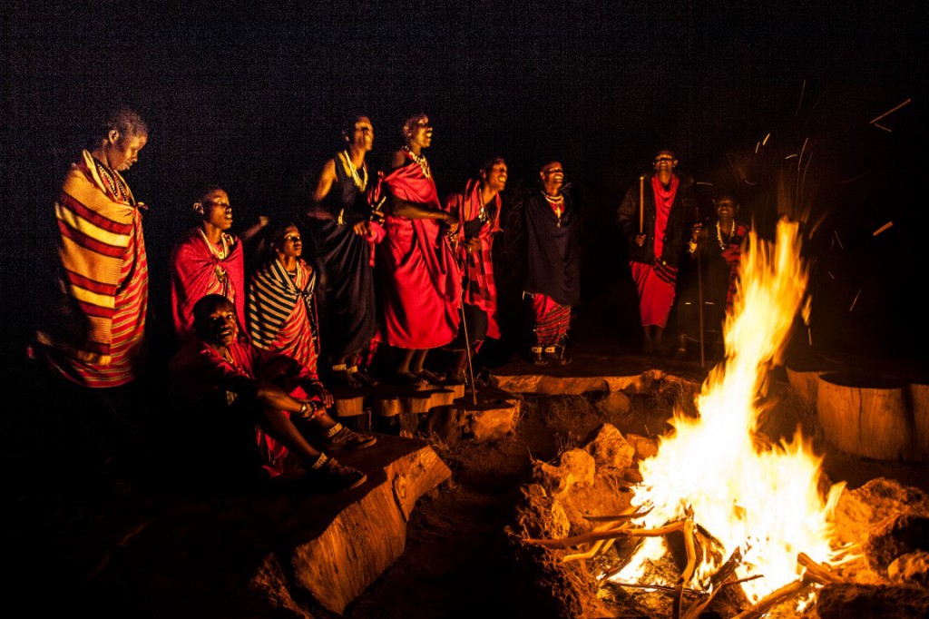 Maasai warriors in traditional dress